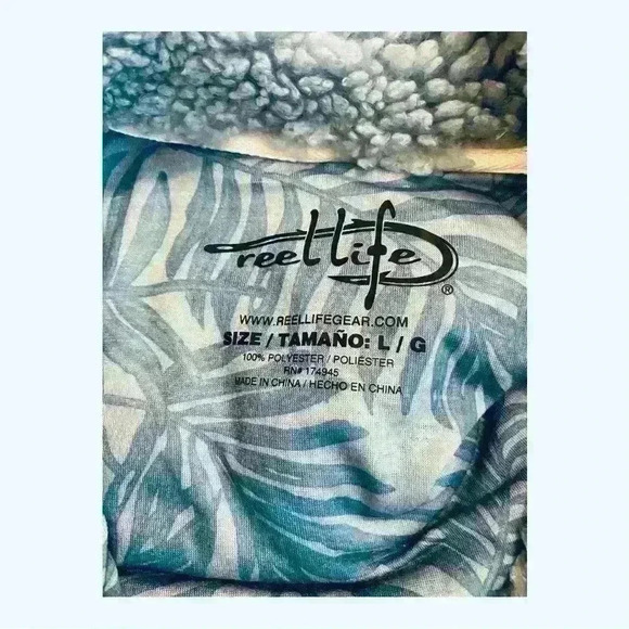 Reel Life Women's Sherpa Jacket Blue Size L Full Zip Stand Collar. - Picture 4 of 7